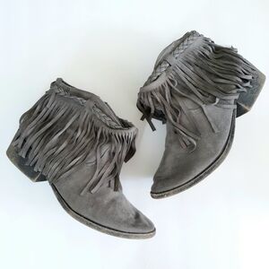Hot Tomato Fringe Ankle Boots 6